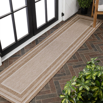 Beckett Classic Casual Border Stripe Indoor/Outdoor Area Rug